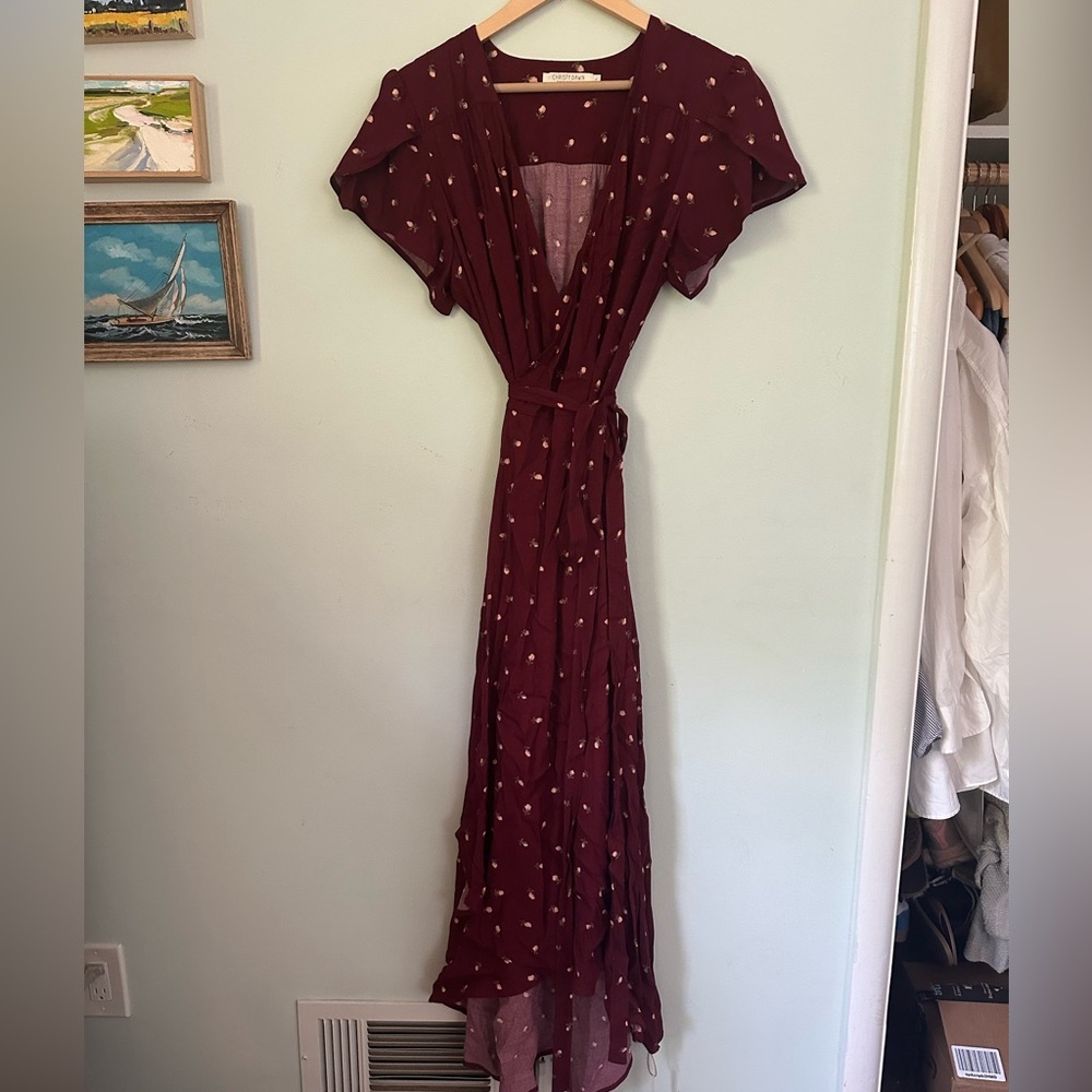 NWT Christy Dawn The Autumn wrap dress in red floral - Picture 2 of 8